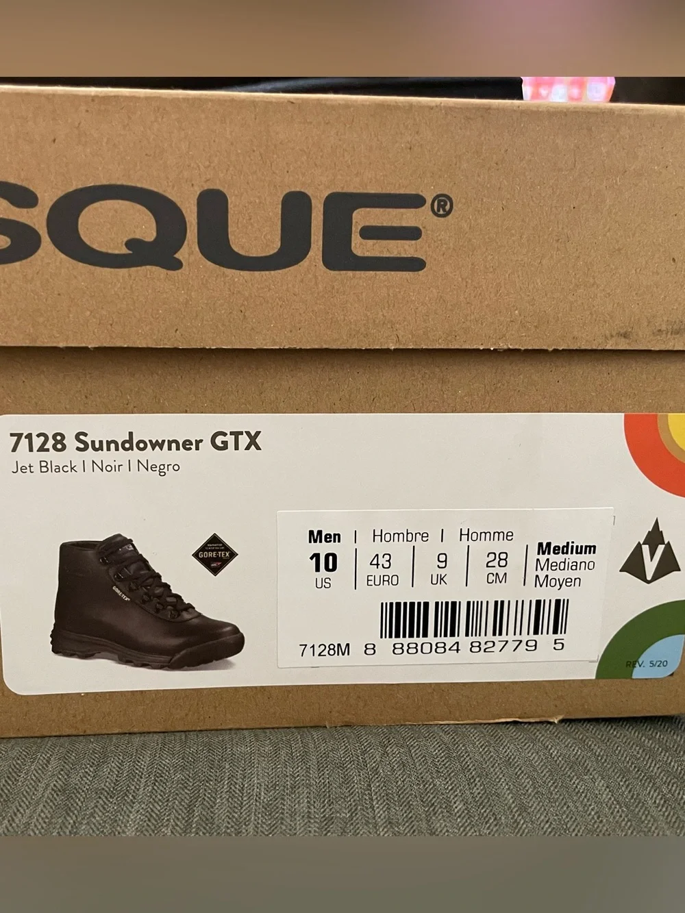 New Men’s Size 10 Vasque Black 7128 Sundowner GTX